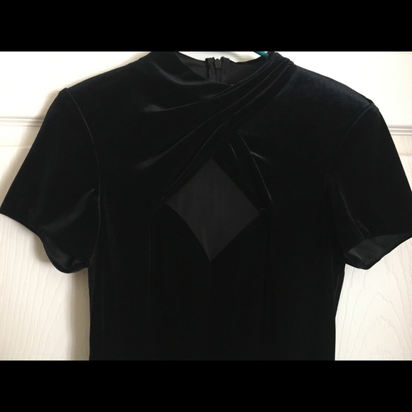 SL Fashions Black Velvet Floor Length Dress - Picture 5 of 8